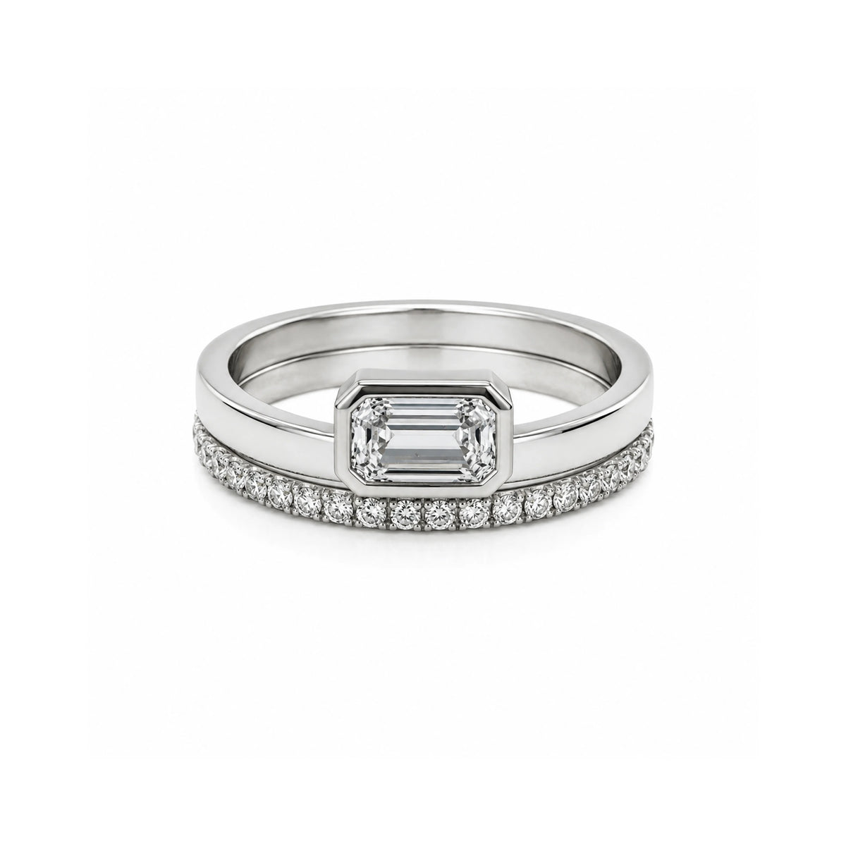 Lab Grown Emerald Ring Set