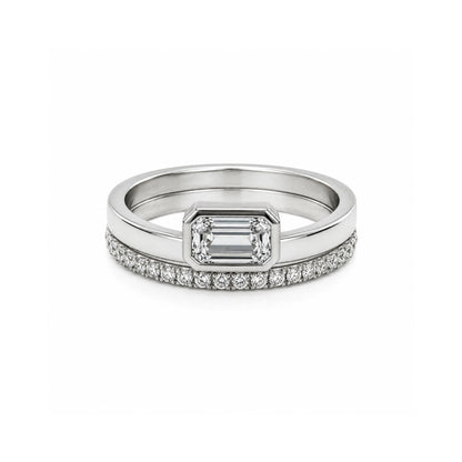 Lab Grown Emerald Ring Set