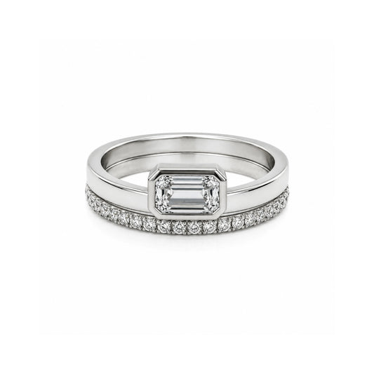 Lab Grown Emerald Ring Set