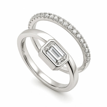 Lab Grown Emerald Ring Set
