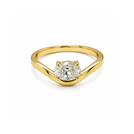 Gold Vermeil Lab Diamond Wave Ring