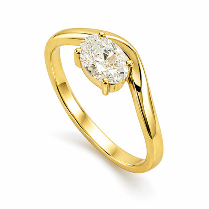 Gold Vermeil Lab Diamond Wave Ring