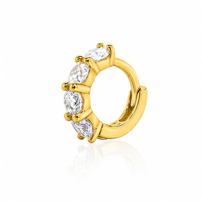 14K Yellow Gold CZ Helix Single Piece