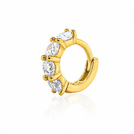 14K Yellow Gold CZ Helix Single Piece