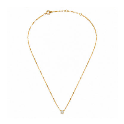 10K Yellow Gold CZ Solitaire Necklace