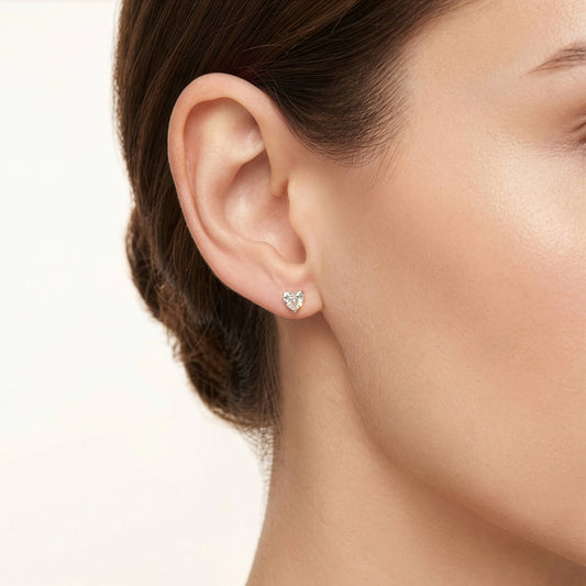 Heart Cut Lab Diamond Solitaire Studs
