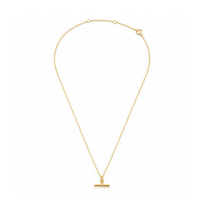 10K Yellow Gold T-bar Necklace